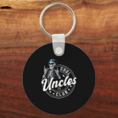 Retro Cool Uncles Club Funny Skeleton New Uncle Me キーホルダー (正面)