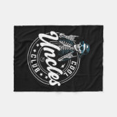 Retro Cool Uncles Club Funny Skeleton New Uncle Me フリースブランケット (正面(横))