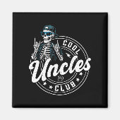 Retro Cool Uncles Club Funny Skeleton New Uncle Me マグネット (正面)