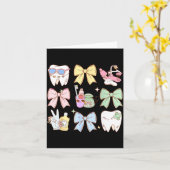 Retro Coquette Bow Dental Hygienist Teeth Dentist  カード (黄色い花)