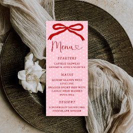 Retro Coquette Bow Red and Pink Valentines メニュー