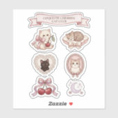 Retro Coquette Cat Club Sticker Sheet シール (シート)