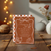 Retro Coquette Friendsgiving dinner 招待状