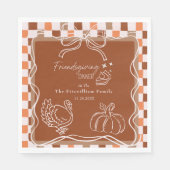 Retro Coquette Friendsgiving dinner Thanksgiving スタンダードランチョンナプキン (正面)