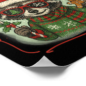 Retro Coquette Merry Trashmas Raccoon Christmas Cu ポスター (角)