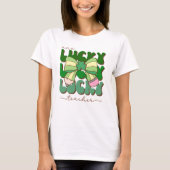 Retro Coquette One Lucky Teacher St. Patrick’s Day Tシャツ (正面)