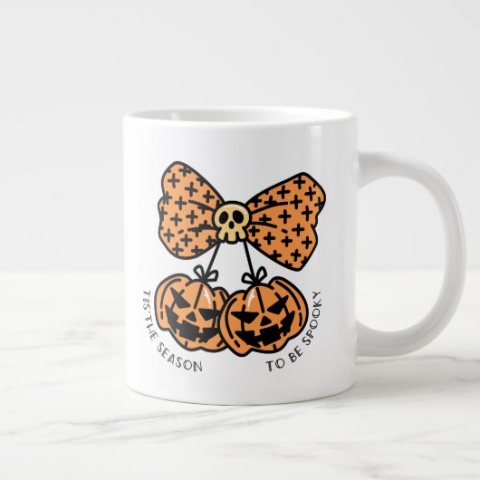Retro Coquette Pumpkins Spooky Season ジャンボコーヒーマグカップ (右)