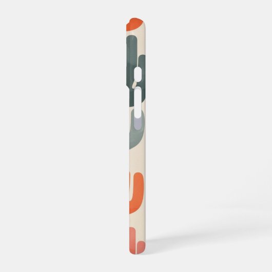 Retro Coral Pattern iPhone 16ケース (左側面)