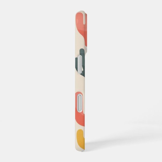 Retro Coral Pattern iPhone 16ケース (右側面)