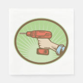 Retro Cordless Drill スタンダードランチョンナプキン (正面)