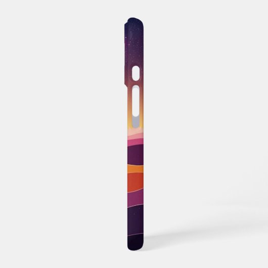 Retro Cosmic Hills iPhone 16ケース (左側面)