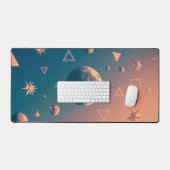 Retro Cosmic Moon and Stars デスクマット (キーボード&マウス)