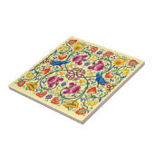 Retro Country Chickens In Flower Garden Pattern タイル (側面)