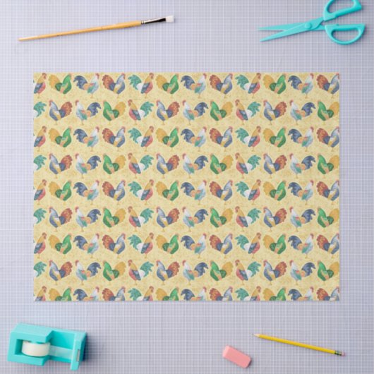 Retro Country Rooster 薄葉紙 (クラフト)