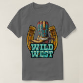 Retro Cowboy Boots Horseshoe Wild West Western Cou Tシャツ (デザイン正面)