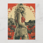 Retro Cowgirl ポストカード (正面)