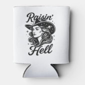 Retro Cowgirl Customizable Bachelorette Can Cooler 缶クーラー (正面)