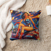 Retro Cowgirl Pin-Up クッション (ブランケット)