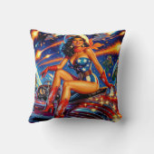 Retro Cowgirl Pin-Up クッション (裏面)