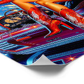 Retro Cowgirl Pin-Up ポスター (角)