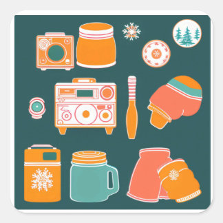 .	🍪❄️Retro Cozy Winter スクエアシール