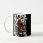 Retro Creepmas Krampus Is Coming To Town Dark Humo コーヒーマグカップ (左)