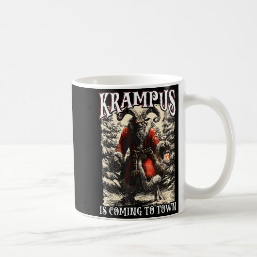 Retro Creepmas Krampus Is Coming To Town Dark Humo コーヒーマグカップ (右)