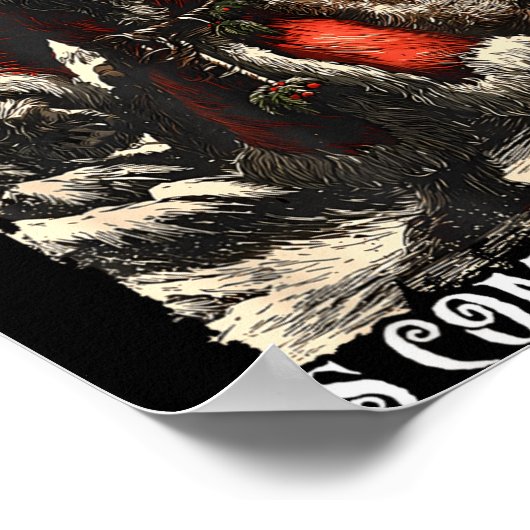Retro Creepmas Krampus Is Coming To Town Dark Humo ポスター (角)