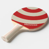 Retro Crimson Three Circle Stripe with Name 卓球ラケット (正面アングル)