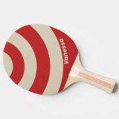 Retro Crimson Three Circle Stripe with Name 卓球ラケット (横)