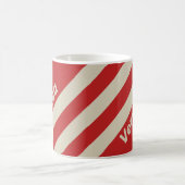 Retro Crimson Three Stripes with Name コーヒーマグカップ (中央)