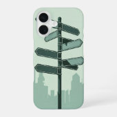 Retro Cross-Street Name Sign iPhone 16ケース (裏面)
