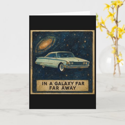 Retro Cruiser in Deep Space  カード (黄色い花)