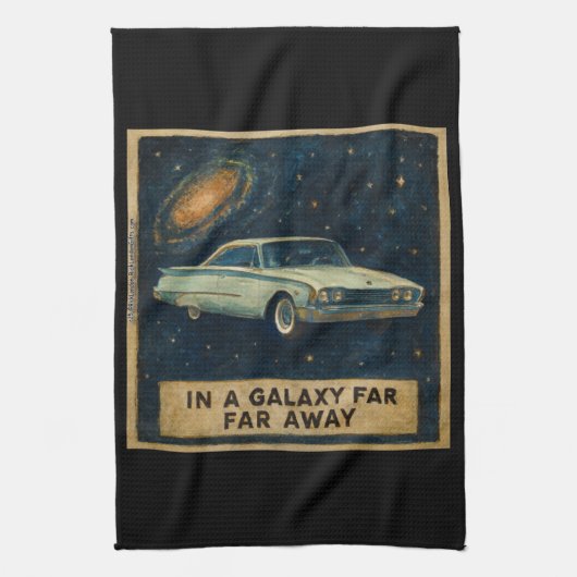 Retro Cruiser in Deep Space  キッチンタオル (縦)