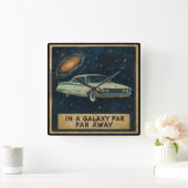 Retro Cruiser in Deep Space  スクエア壁時計 (ホーム)