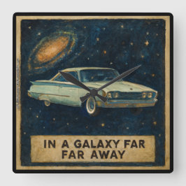 Retro Cruiser in Deep Space  スクエア壁時計