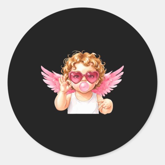 Retro Cud 67 Meme Bubblegum Funny Six Seven Valent ラウンドシール (正面)