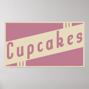 retro cupcakes ポスター