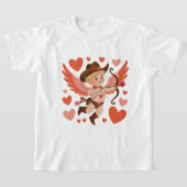 Retro Cupid Bow Tee, Baby Cupid Valentine Gift Tシャツ (レイダウン)