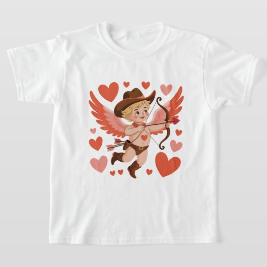 Retro Cupid Bow Tee, Baby Cupid Valentine Gift Tシャツ (レイダウン)