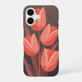 Retro Curved Tulip iPhone 16ケース