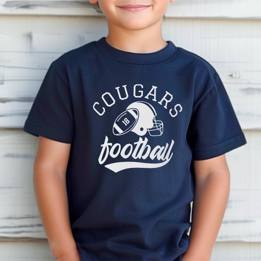 Retro Custom Football Team Navy Kids Tシャツ