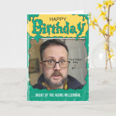 Retro Custom Horror Book Cover Birthday カード (黄色い花)