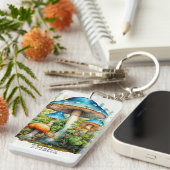 Retro Custom Monogram Psychedelic Mushroom キーホルダー (正面右)