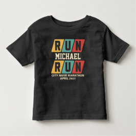 Retro Custom Name Marathon Support トドラーTシャツ
