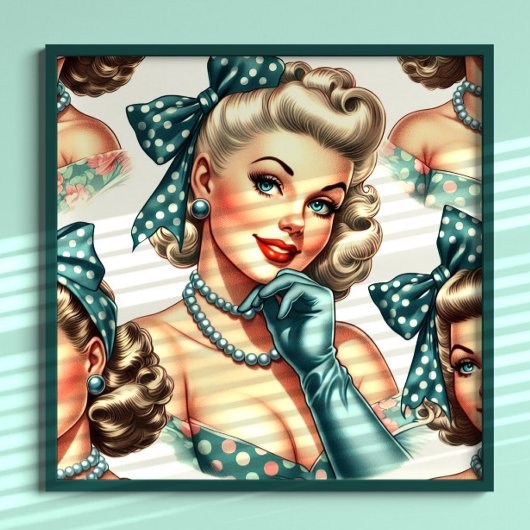 Retro Cute Classic Pinup ポスター