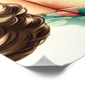 Retro Cute Classic Pinup ポスター (角)