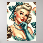 Retro Cute Classic Pinup ポスター (正面)