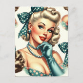 Retro Cute Classic Pinup ポストカード (正面)