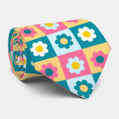 Retro Cute colorful Pastel Flowers Pattern  ネクタイ (ロール)